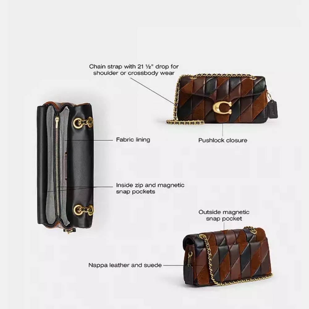 Coach Patchwork Leather Shoulder Bag - Picture 14 of 16